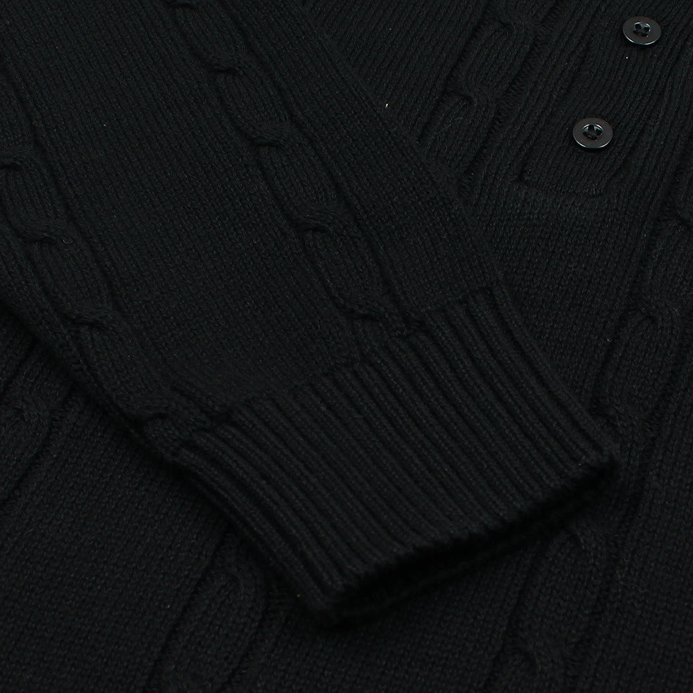 RL PREMIUM ROYAL KNIT BTN POLO MEN CLAS BLACK