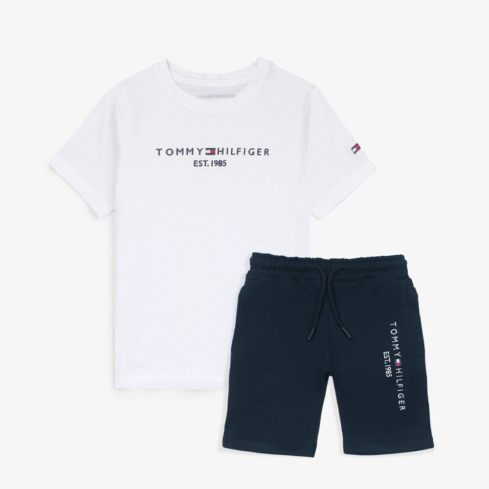 TMMY HLFGR PREMIUM KIDS TEES/SHORT WHITE-NEAVY