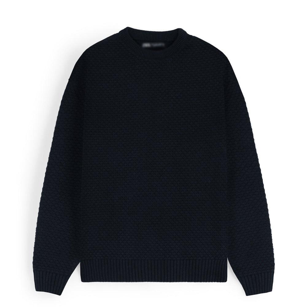 ZRA MONACO TEXTURED SWEAT-KNIT MEN BLACK