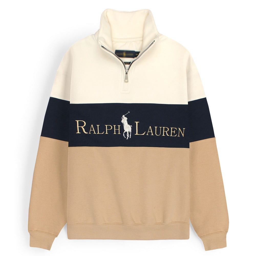 RLPH LURN PREMIUM FLEECE HERITAGE MOCK MEN SKIN