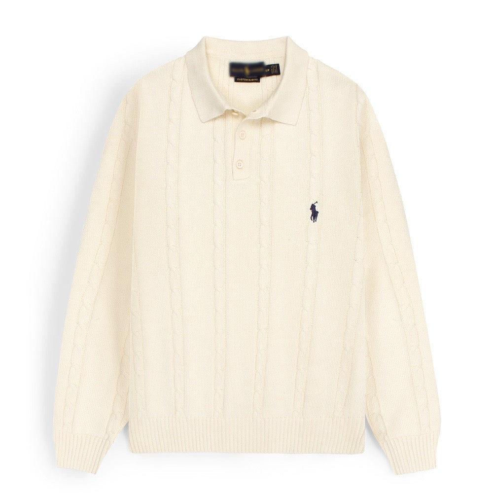 RL PREMIUM ROYAL KNIT BTN POLO MEN CLAS OFF-WHITE