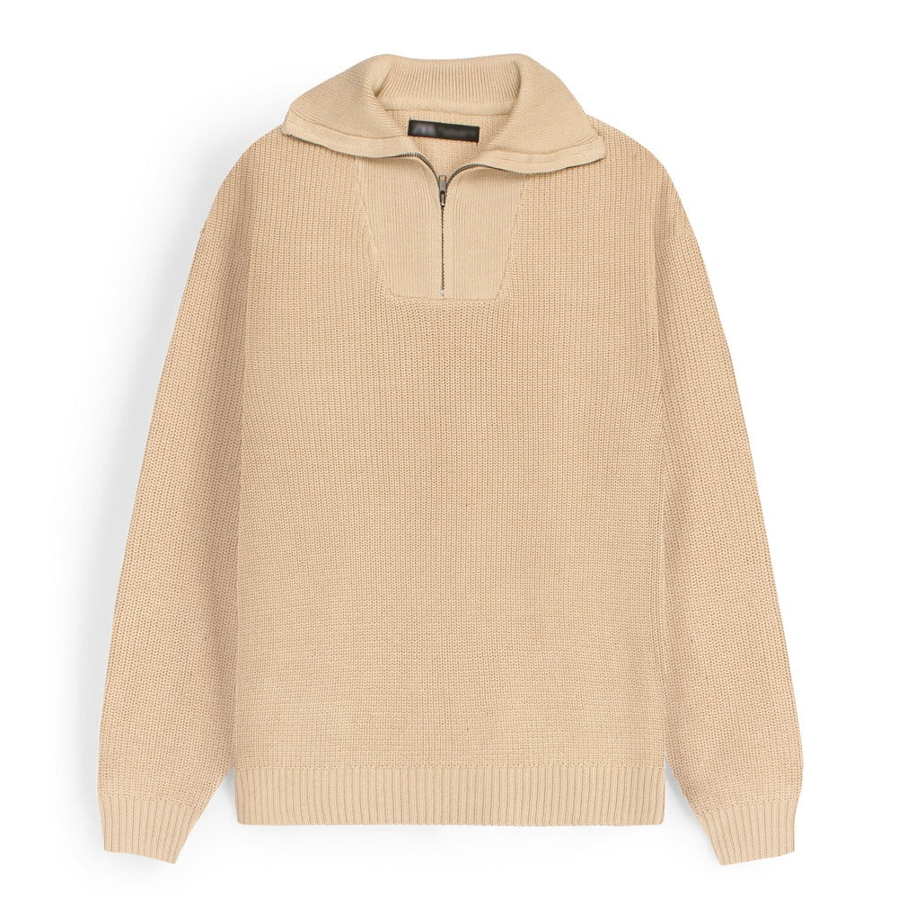 ZRA SIGNATURE MOCK KNIT PULLOVER MEN SKIN