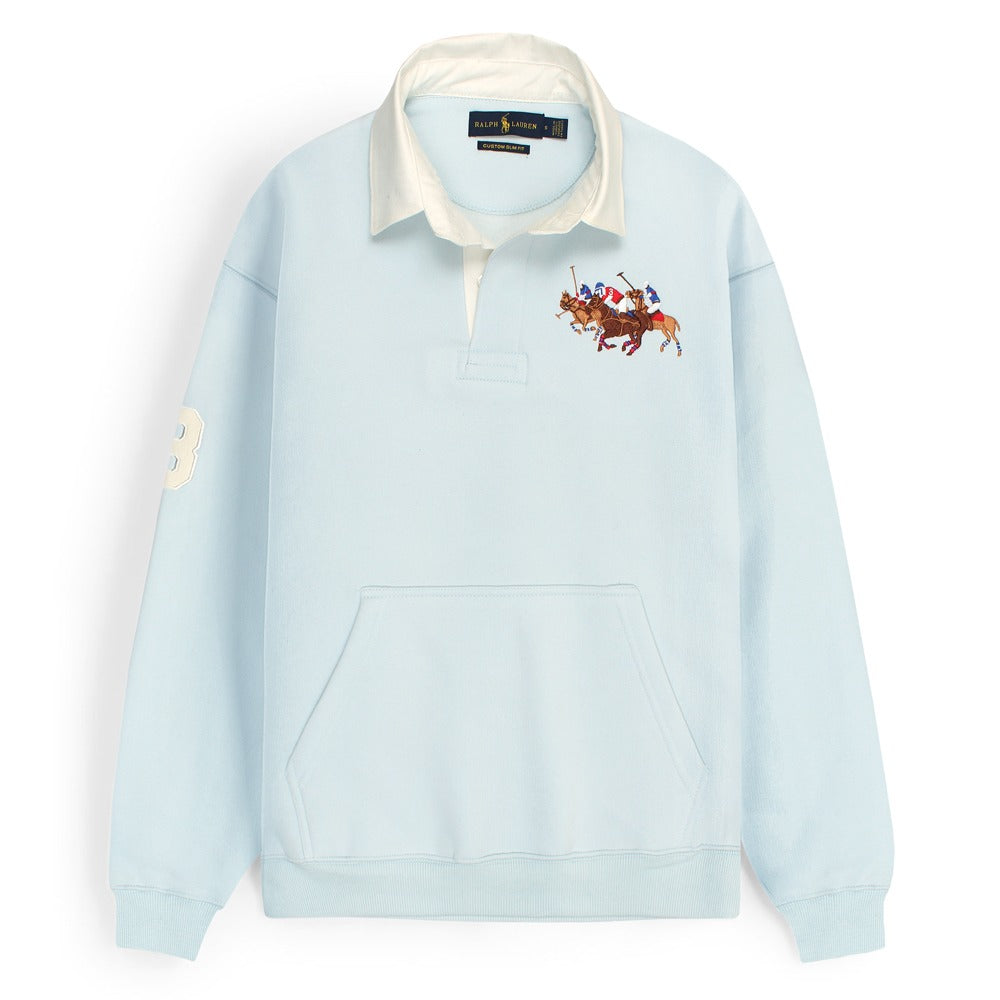 RLPH LURN 3 PONY RUGBY SWEATSHIRT MEN ROYAL-SKY