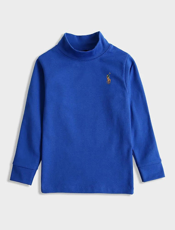 RLPH LURN KIDS TURTLE NECK ROYAL BLUE