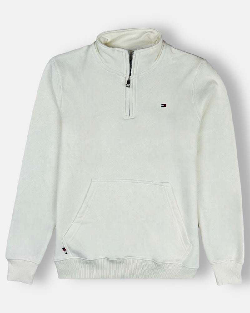 Tommy Premium Cotton Fleece Zip-Up White(B-PAIR)