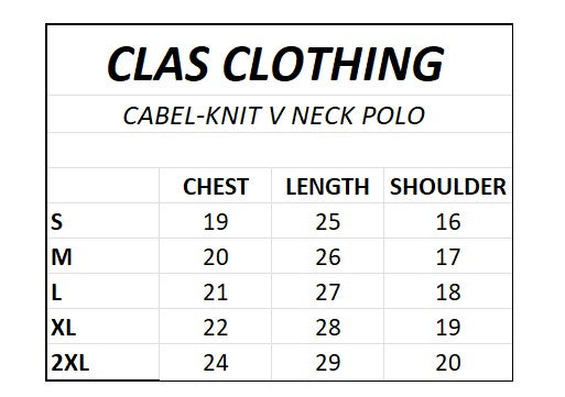ZRA PREMIUM CABEL-KNIT V NECK POLO CREAM